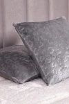 Наволочка плюш велюр Жаккард VV-93 Серебристый_