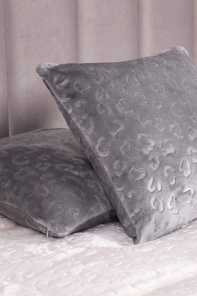 Наволочка плюш велюр Жаккард VV-93 Серебристый_