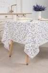 Скатерть с кружевом полулен 031 Лаванда (белый) (вид 2)