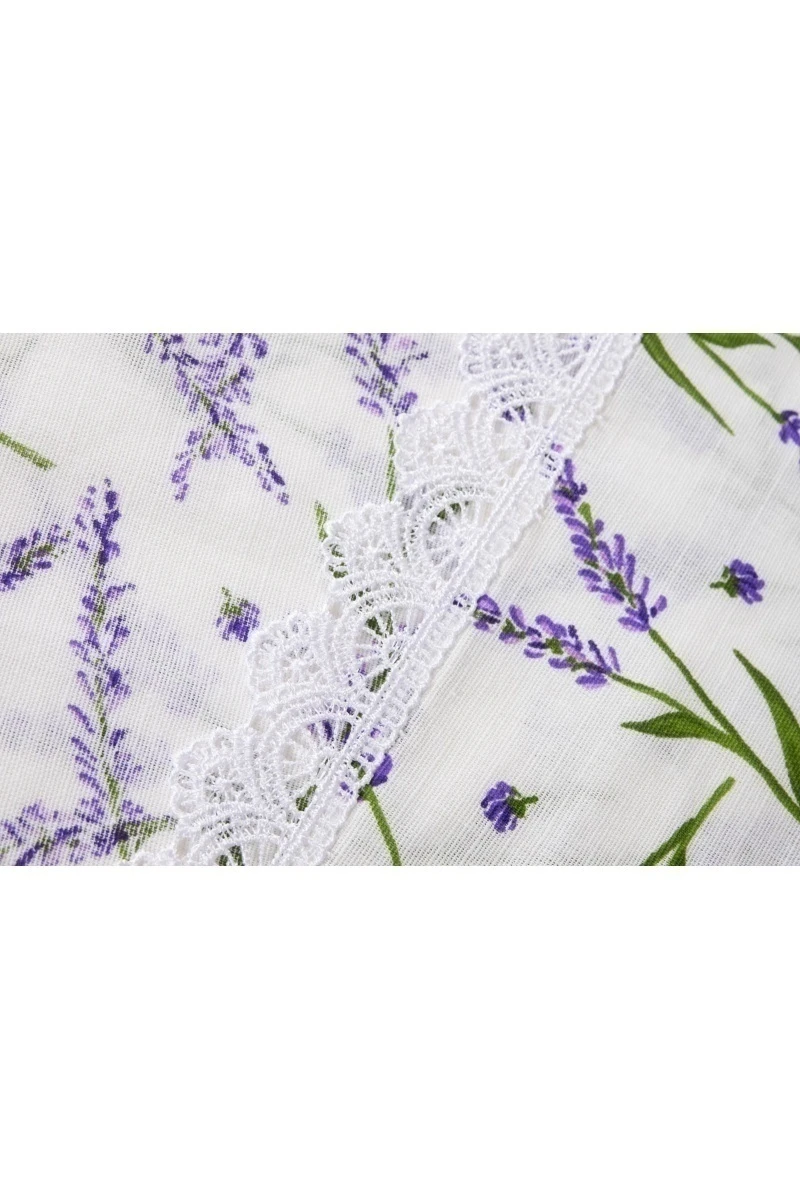 Скатерть с кружевом полулен 031 Лаванда (белый) (вид 2)