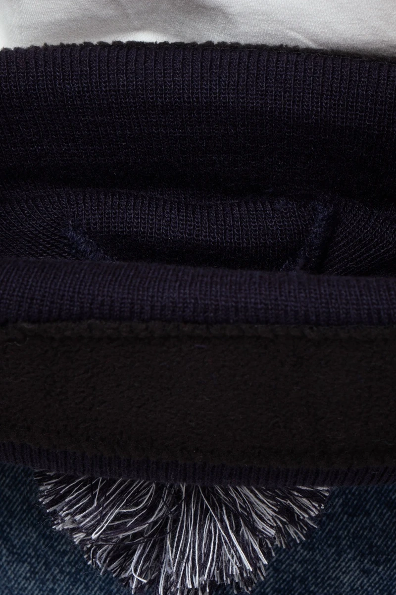 Шапка зимняя спортивная с помпоном - Черно-белая (RUSSIA)