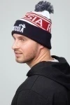 Шапка зимняя спортивная с помпоном - Черно-белая (RUSSIA)