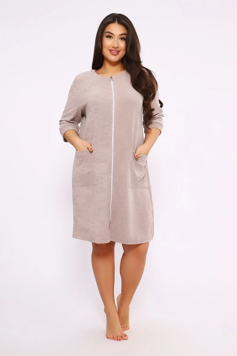 (ВНЛ) Халат на молнии - 513 - какао