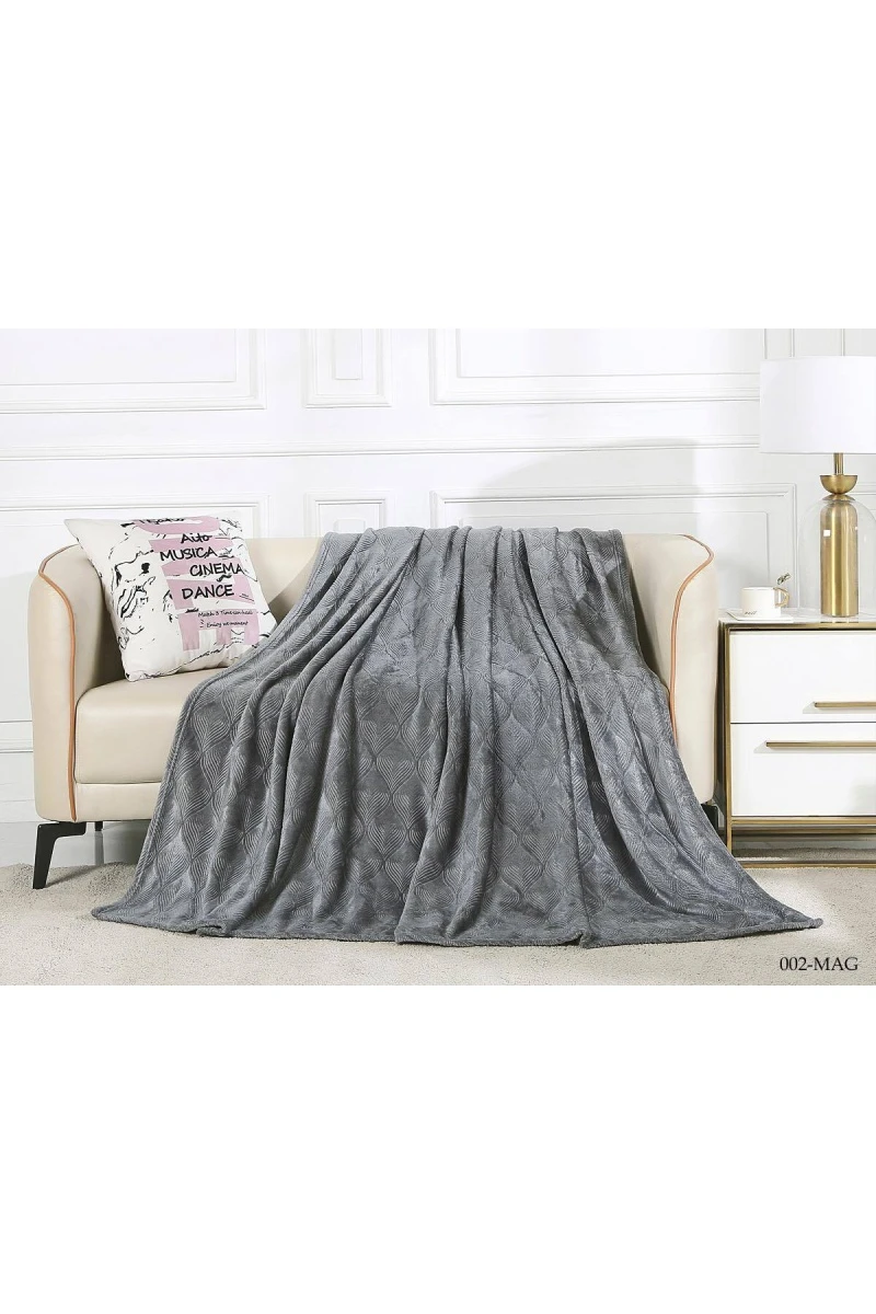 Покрывало плюш велюр 002-MAG Серый (300 г) (100*130 см) (АКЦИЯ)