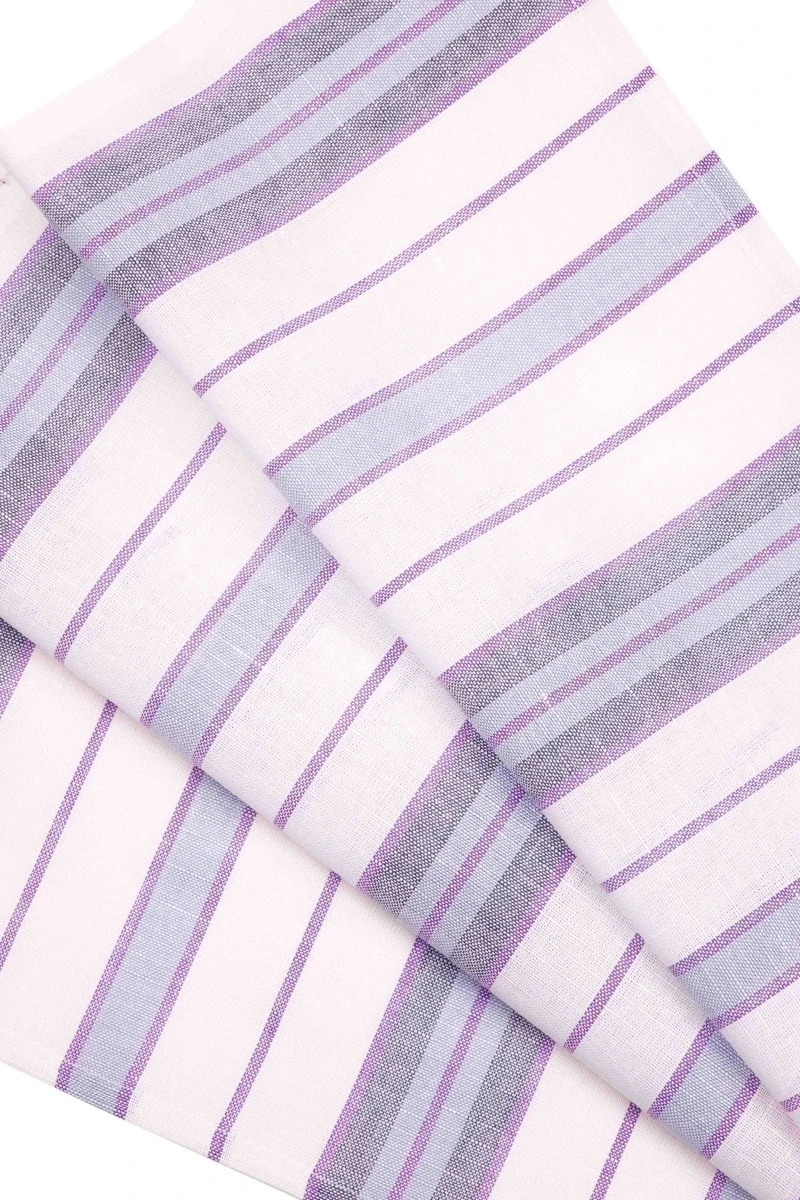 Полотенце полулен 092 Полоска (сирень на белом) - 50/65