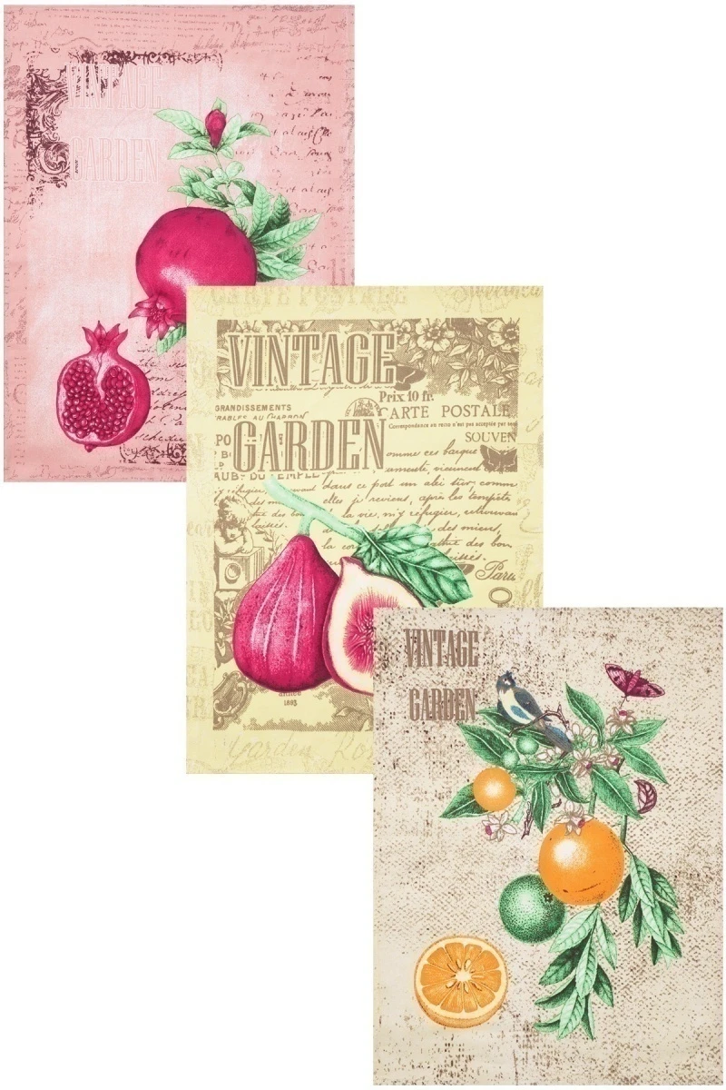 Набор полотенец рогожка 239 Винтажный сад - 3 шт - 45х60 см