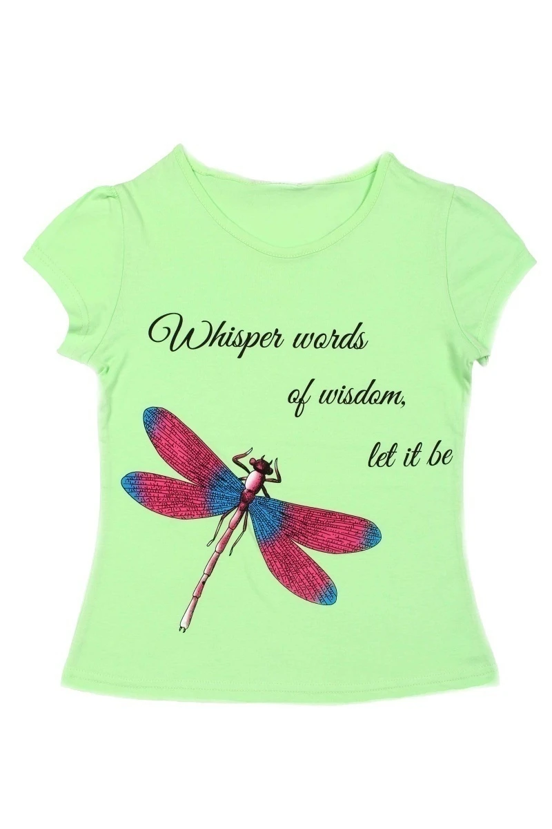 Футболка для девочки "Стрекоза" ВК003D салатовый