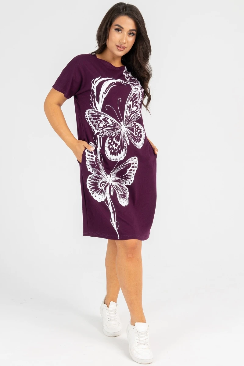 (СК) Платье "Бабочка" бордовый