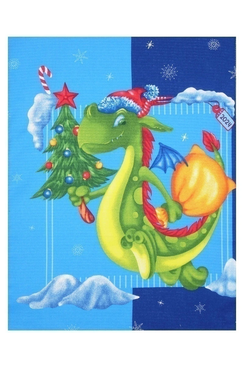 Набор вафельных полотенец (ХБК) 378 Веселые драконы - 3 шт - 45х60 см