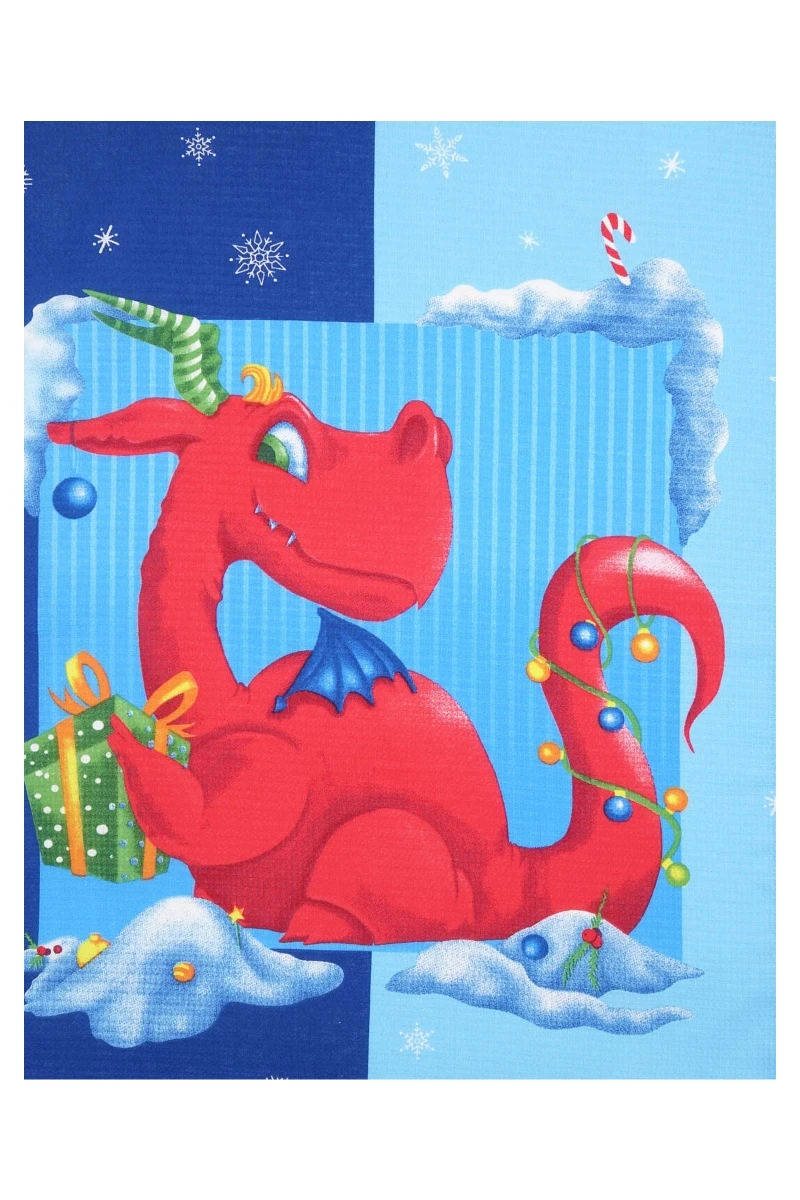 Набор вафельных полотенец (ХБК) 378 Веселые драконы - 3 шт - 45х60 см