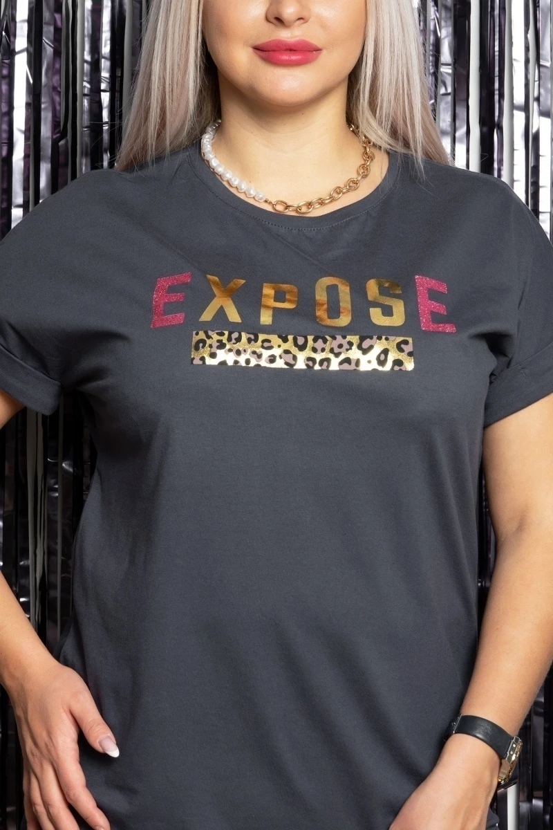 (СК) Футболка женская "Ксения" графит