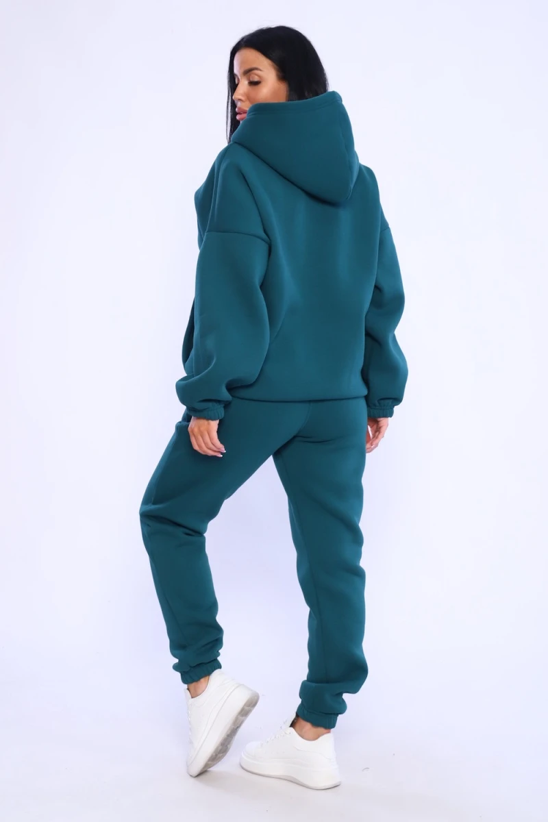 (ВНЛ) Брюки джоггеры футер трехнитка начес унисекс, Арт. Бр-1045 (зеленый)