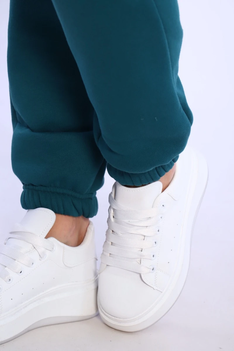 (ВНЛ) Брюки джоггеры футер трехнитка начес унисекс, Арт. Бр-1045 (зеленый)