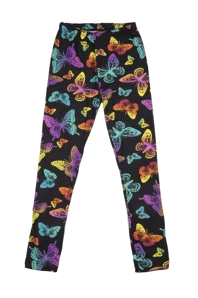 Лосины для девочек BK1297L черный (с бабочками)