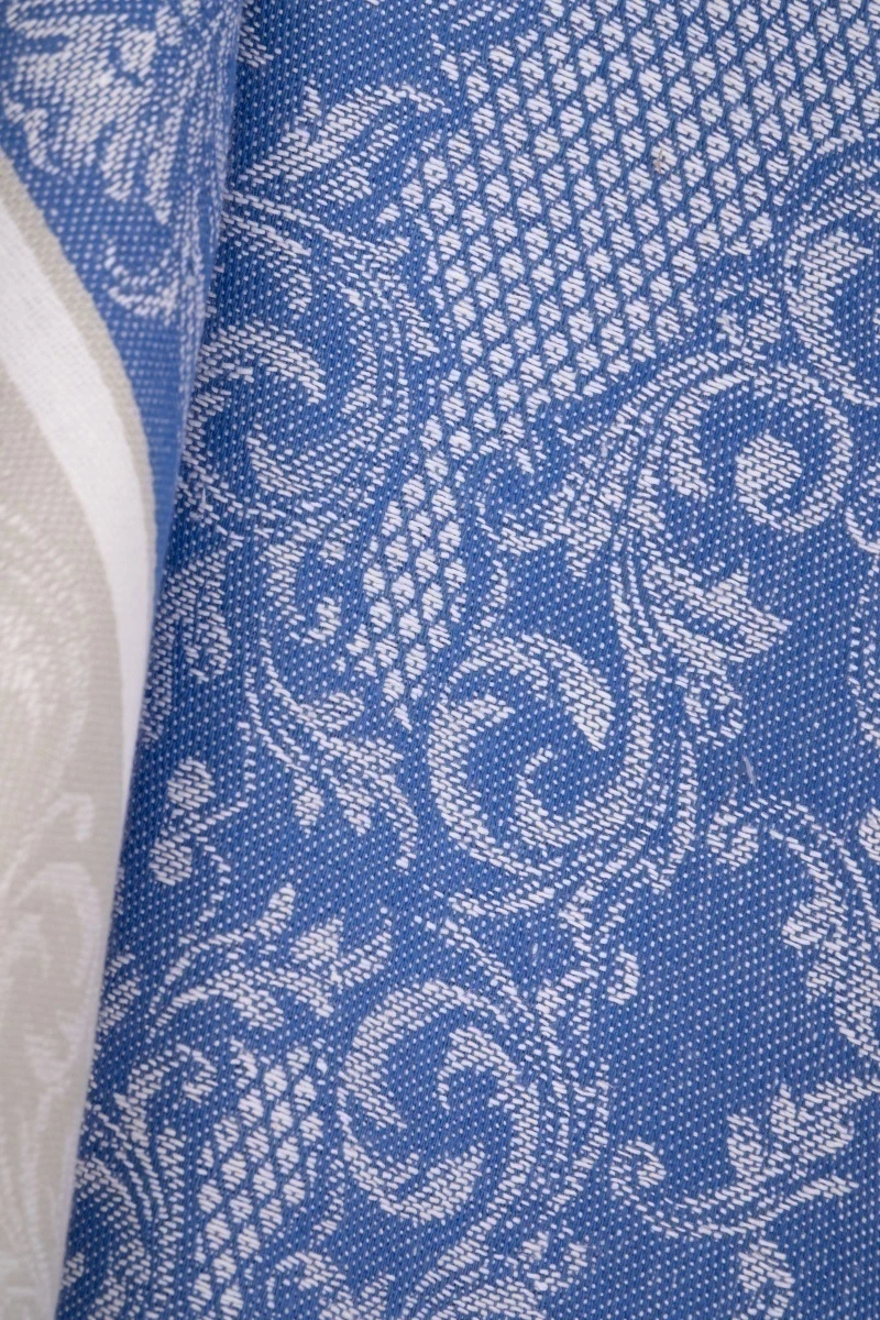 Полотенце полулен жаккард (ТЛ) 322 Вечность (василек+серый) - 50/65