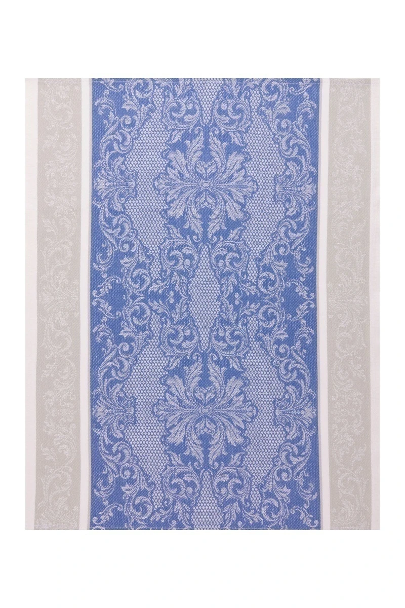 Полотенце полулен жаккард (ТЛ) 322 Вечность (василек+серый) - 50/65