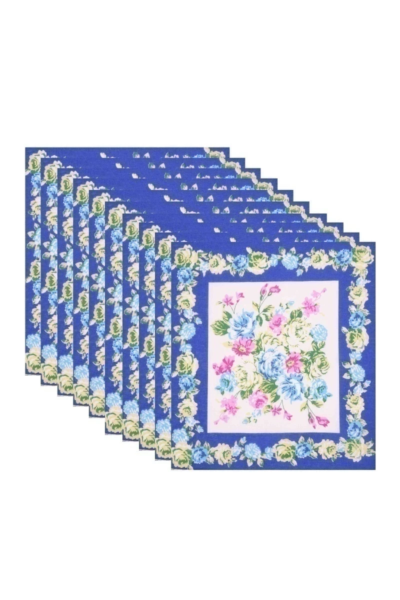 (К) Носовые платки 30х30 см синий 026 (10 штук)