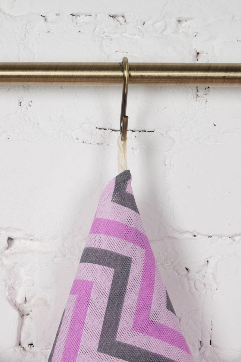 Набор полотенец рогожка (СФ) 319 Зигзаги (розовый) - 3 шт - 45х60 см