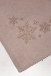 Полотенце полулен Орех (220/801) с вышивкой Снежинки (шоколад) (ГЯ) 338 - 40/60 (в-1)