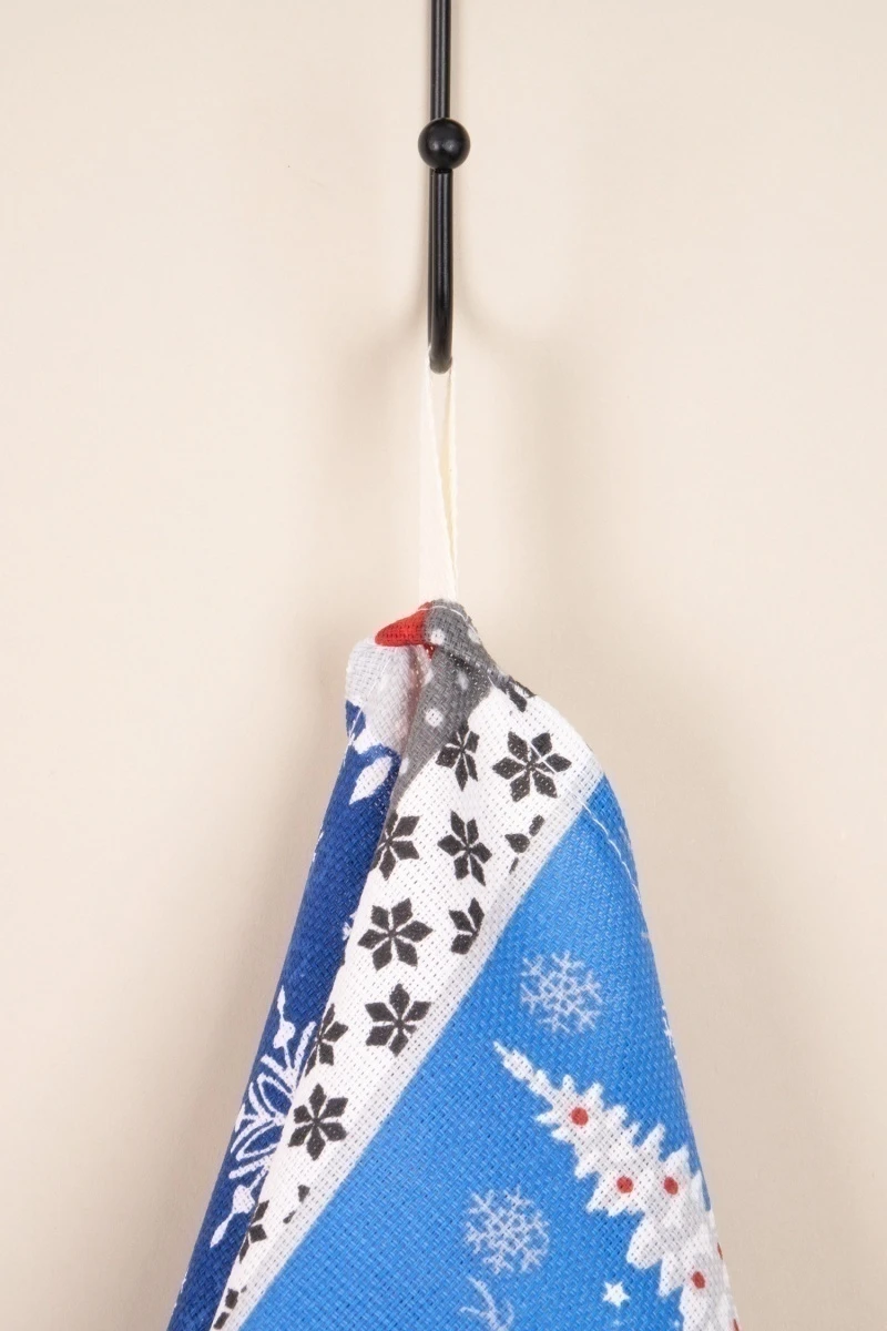 Набор полотенец рогожка (ХБК) 337 Нарядная сказка (синий) - 3 шт - 35х75 см