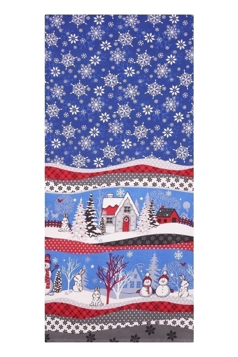 Набор полотенец рогожка (ХБК) 337 Нарядная сказка (синий) - 3 шт - 35х75 см