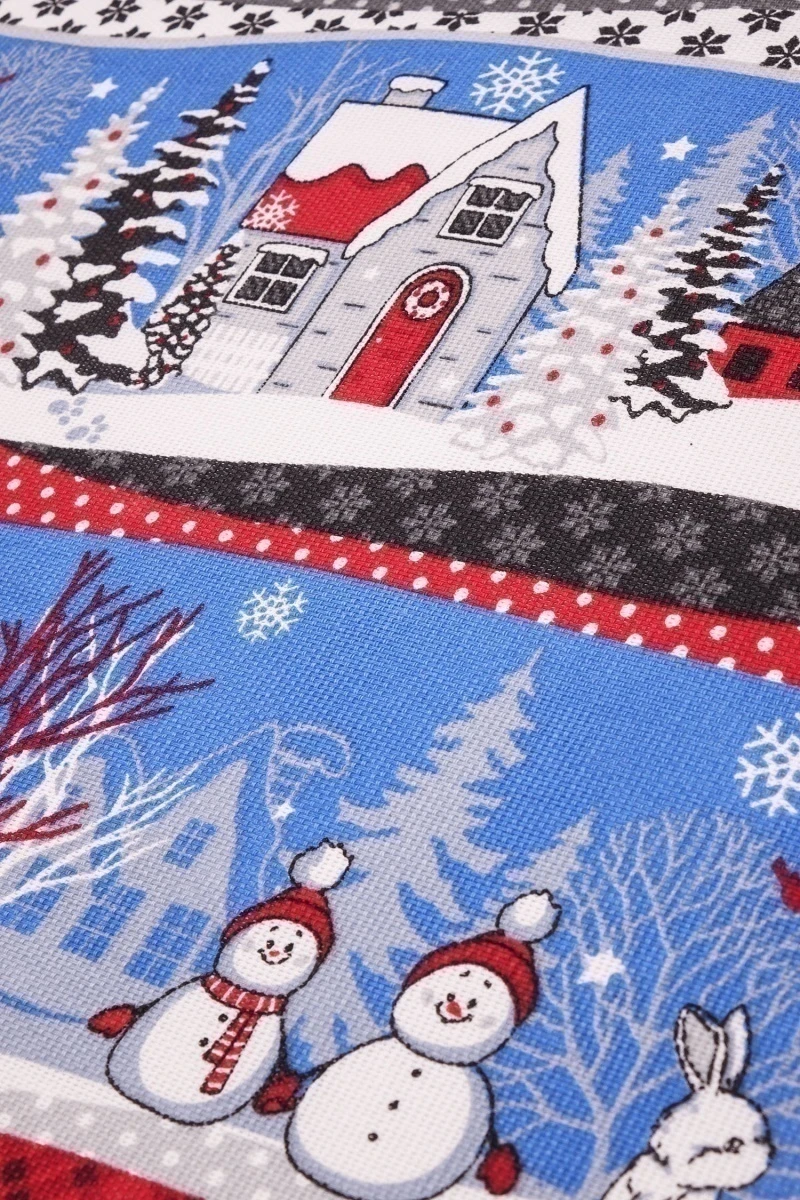 Набор полотенец рогожка (ХБК) 337 Нарядная сказка (синий) - 3 шт - 35х75 см