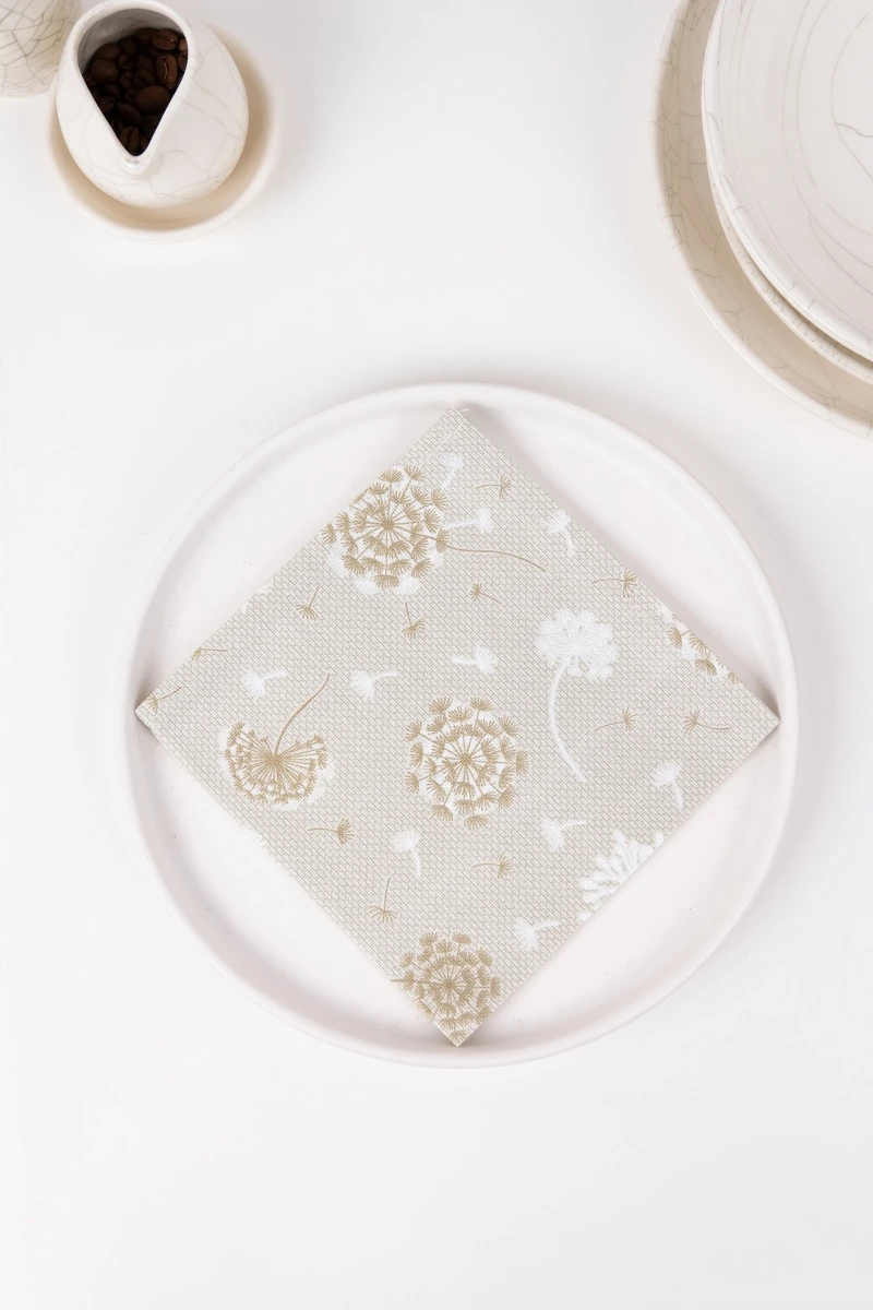 Салфетка из рогожки (ТЛ) 138 Одуванчики на фактуре