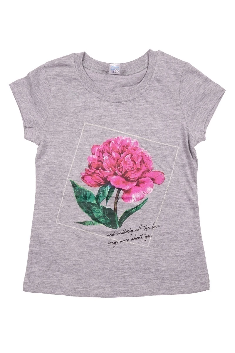 Футболка для девочки "Мечта" BK0003D серый меланж
