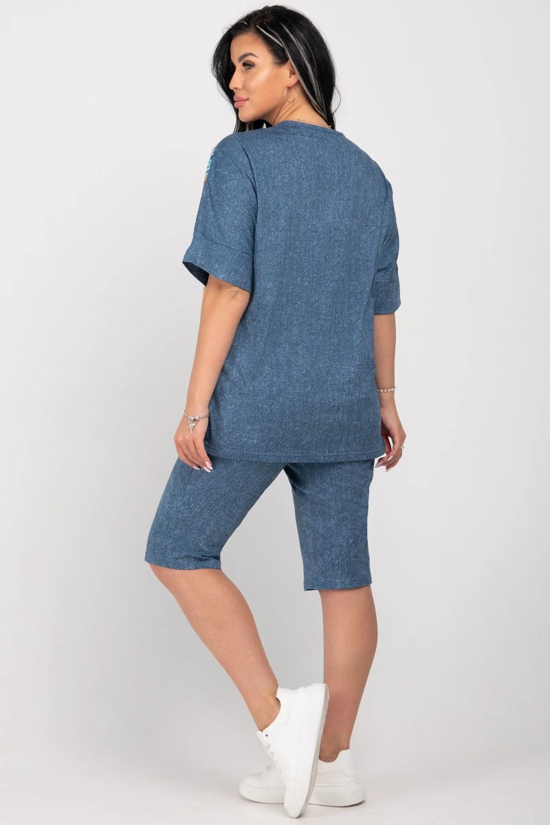 (СК) Костюм женский "Поля" джинс, полоса