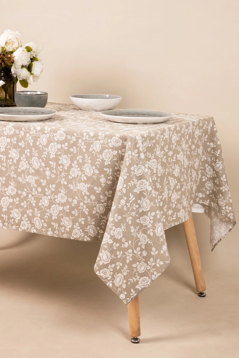 Скатерть рогожка "ТЛ" Рози (песочный)
