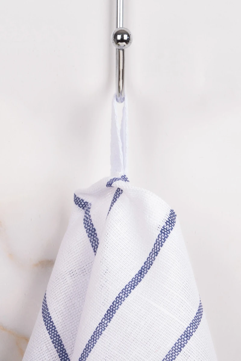 Полотенце полулен (ТЛ) 312 Полоска (темно-синий на белом) рис. 3*50-4 - 50/65