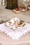 Салфетка из рогожки с кружевом 024 Яблоневый цвет (белый) (вид 3)