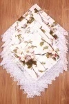 Салфетка из рогожки с кружевом 024 Яблоневый цвет (белый) (вид 3)