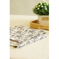 Салфетка полулен 013 Букетики маков (серый)