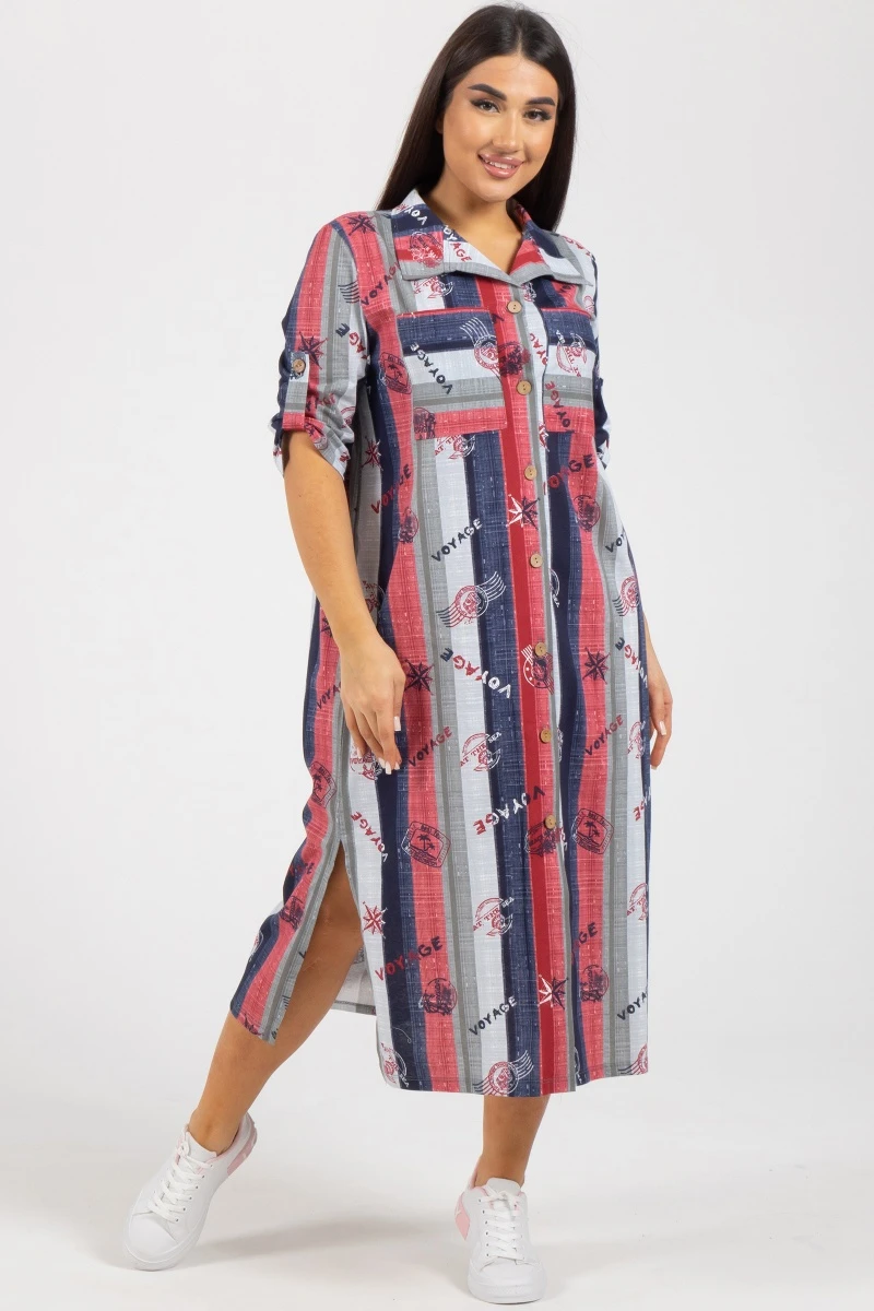 (СК) Платье "Полоса" сангрия