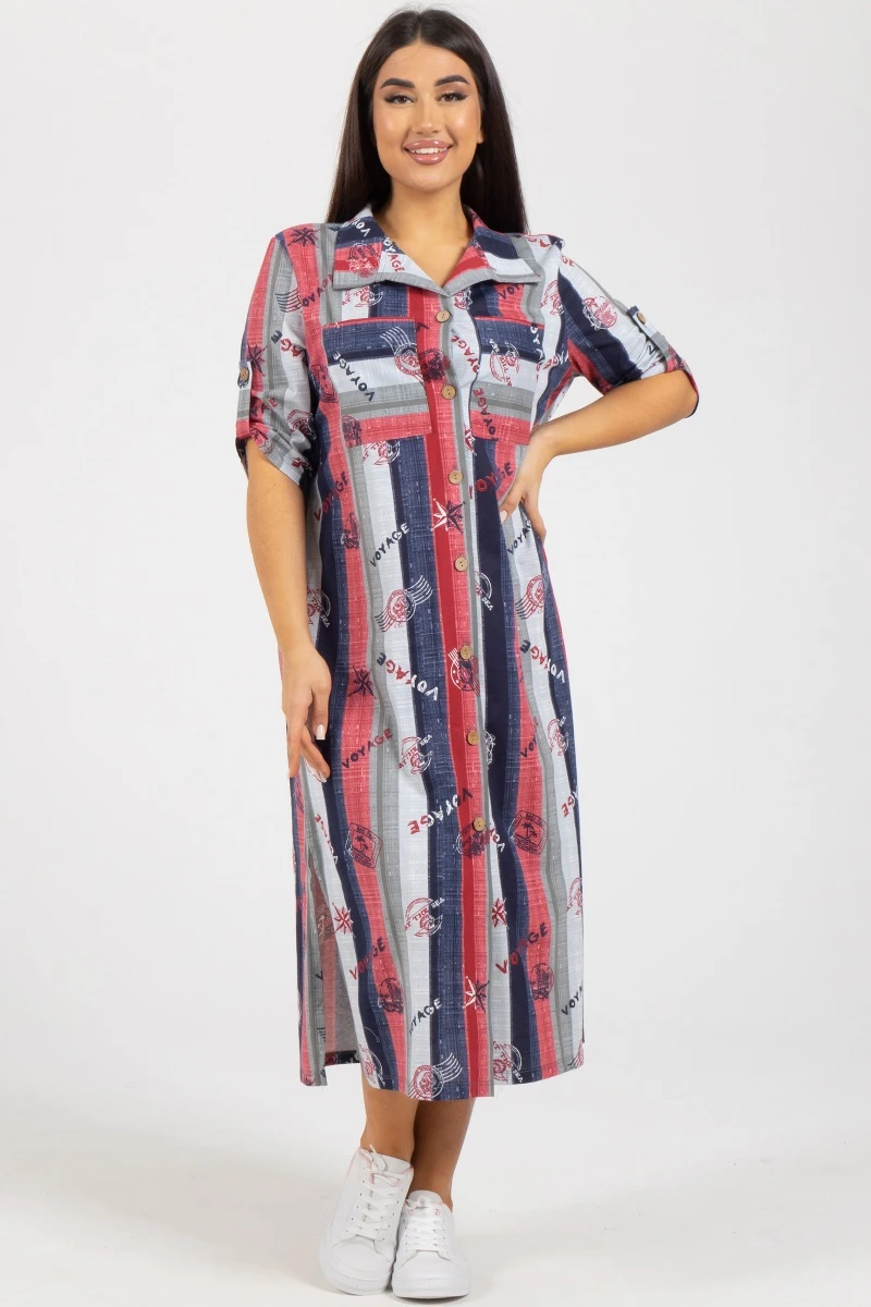 (СК) Платье "Полоса" сангрия