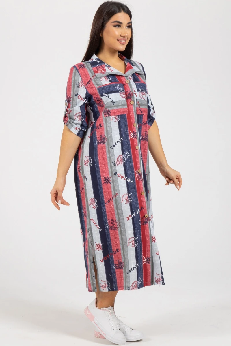 (СК) Платье "Полоса" сангрия