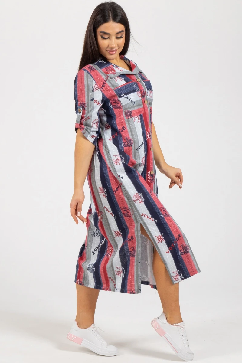 (СК) Платье "Полоса" сангрия