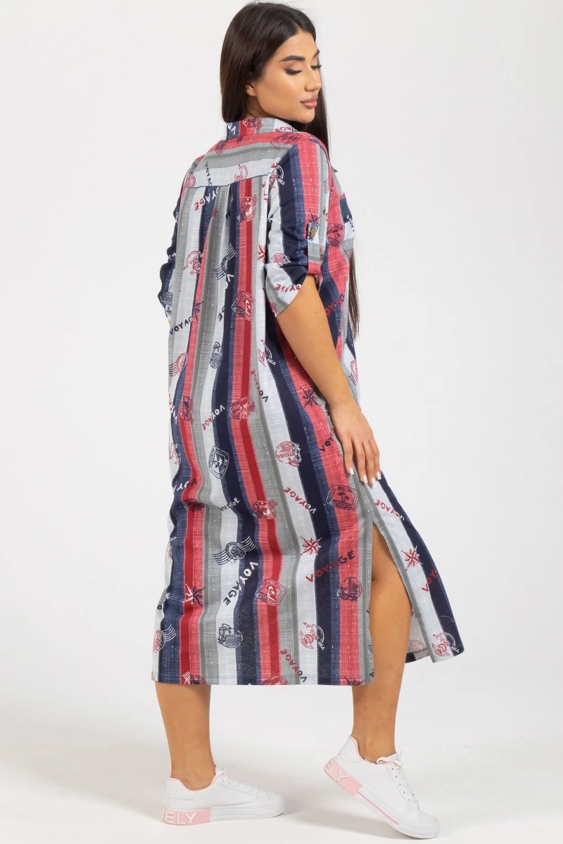 (СК) Платье "Полоса" сангрия