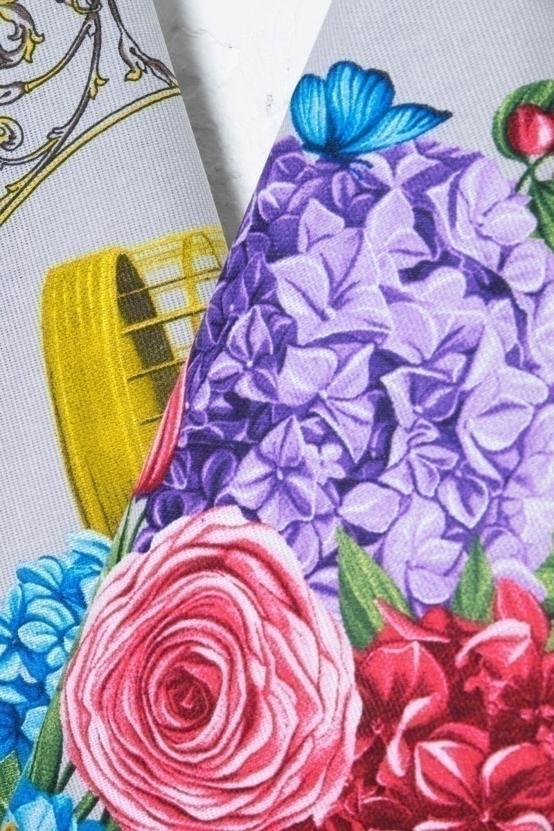 Набор полотенец рогожка (ХБК) 014 Гортензия - 3 шт - 45х60 см