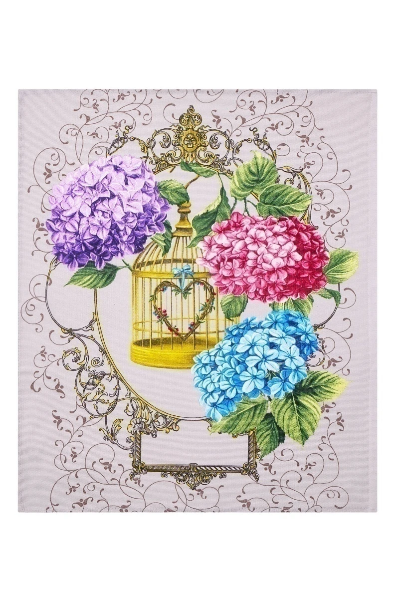 Набор полотенец рогожка (ХБК) 014 Гортензия - 3 шт - 45х60 см