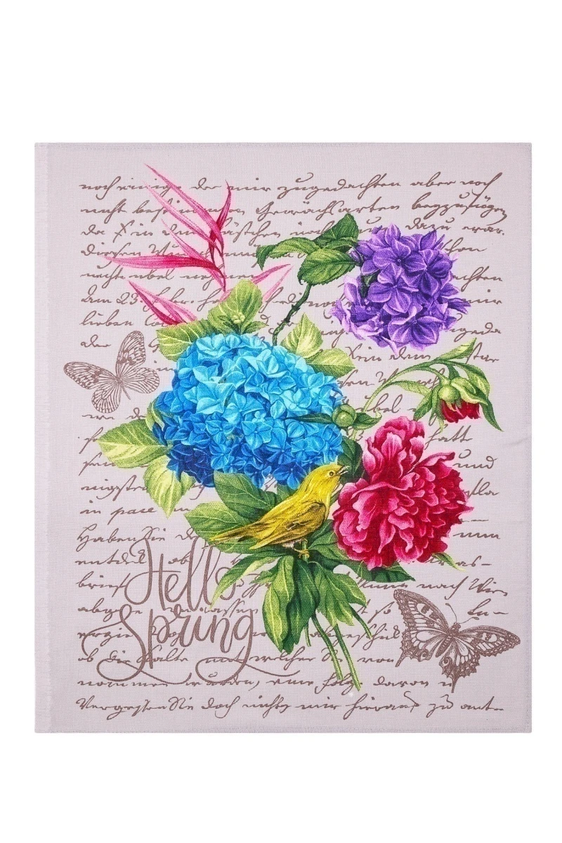 Набор полотенец рогожка (ХБК) 014 Гортензия - 3 шт - 45х60 см