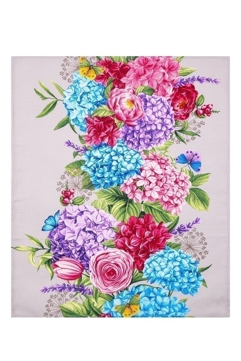 Набор полотенец рогожка (ХБК) 014 Гортензия - 3 шт - 45х60 см