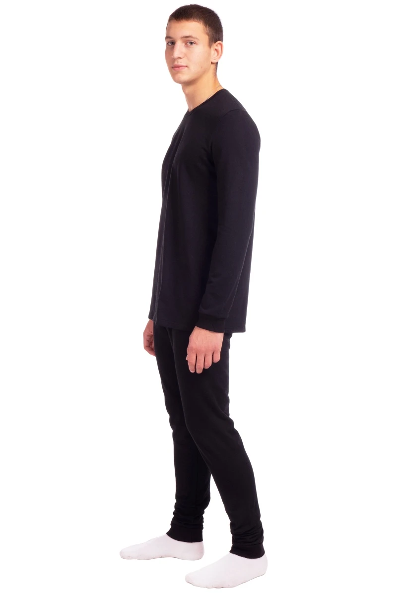 (СК) Термобелье мужское футер 2-х нитка с начесом, черный