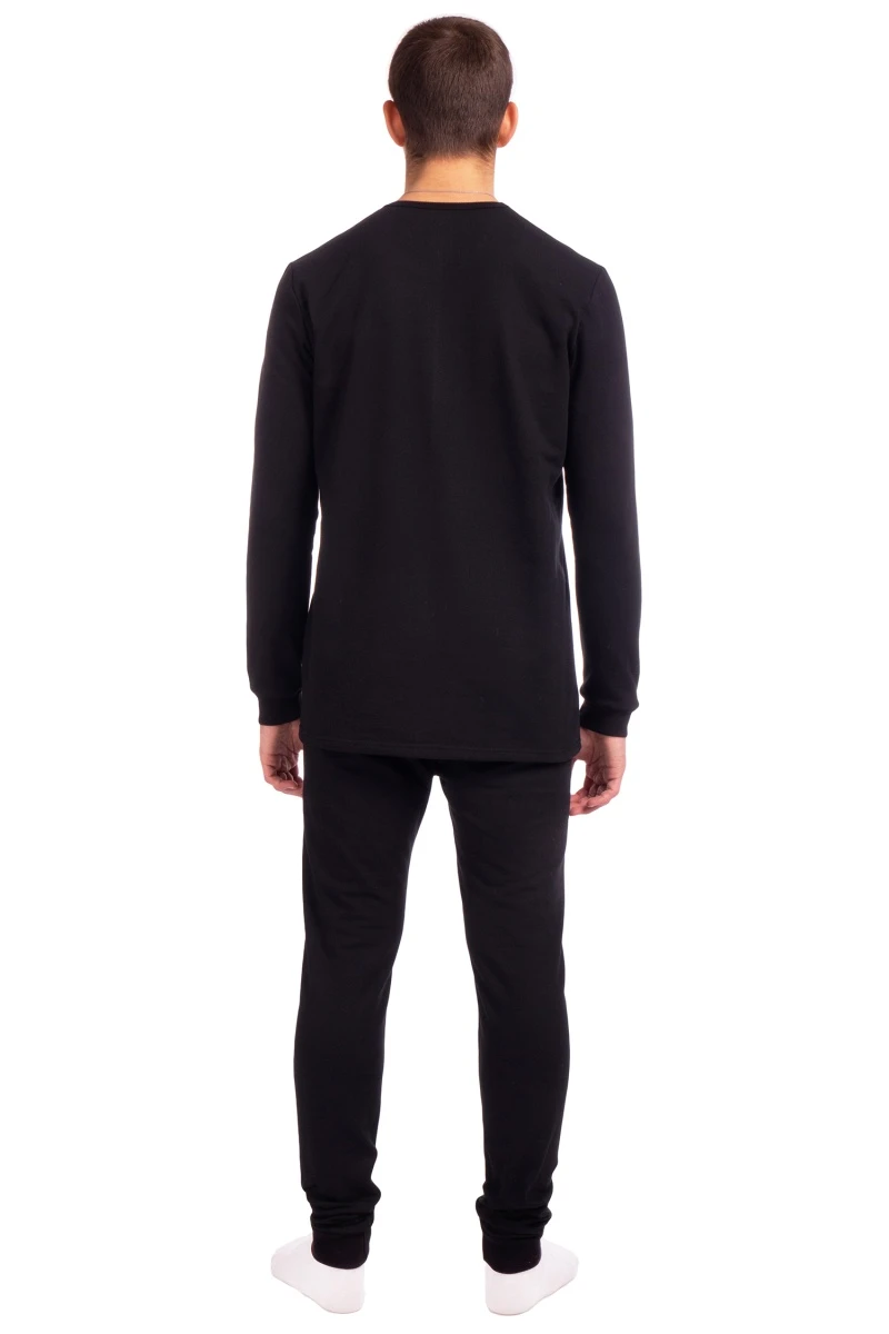 (СК) Термобелье мужское футер 2-х нитка с начесом, черный