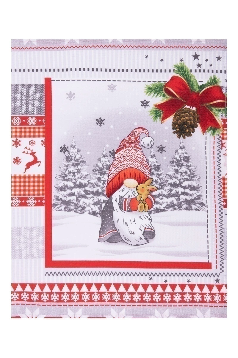 Набор вафельных полотенец (ХБК) 370 "Гномы в шапочках" - 3 шт - 45х60 см