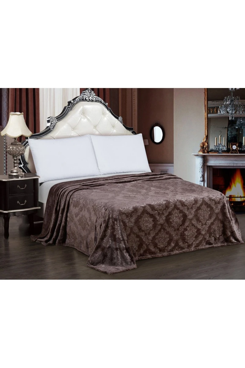 Покрывало плюш велюр 148-OP Горький шоколад (100*130 см) (АКЦИЯ)