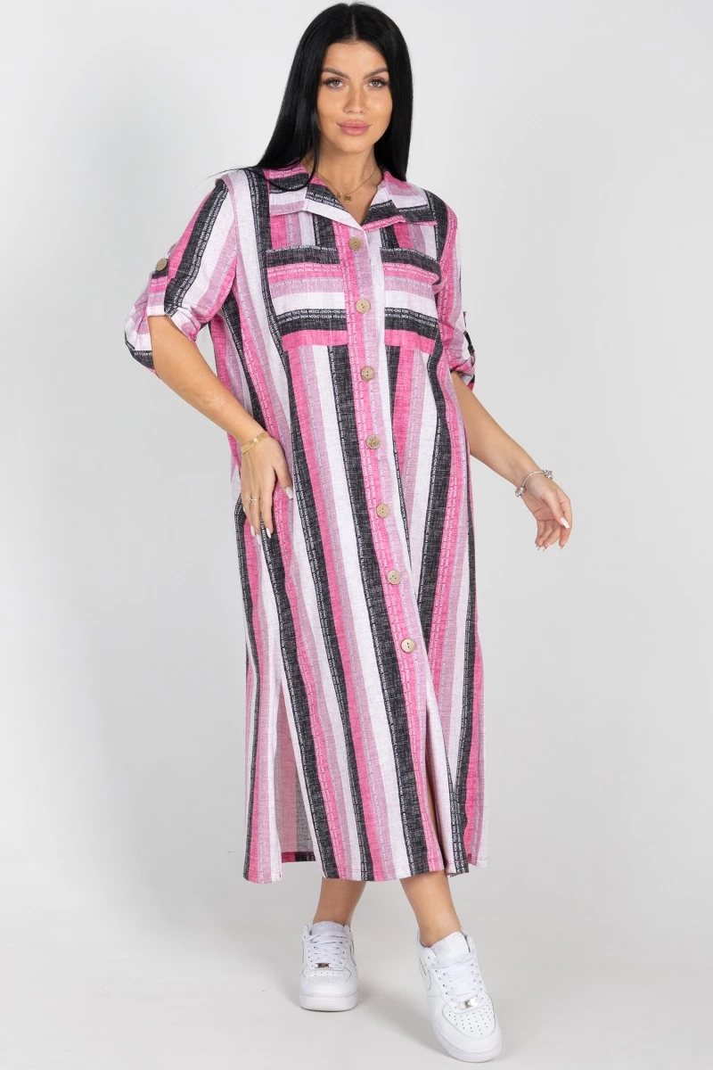 (СК) Платье "Полоса" сакура