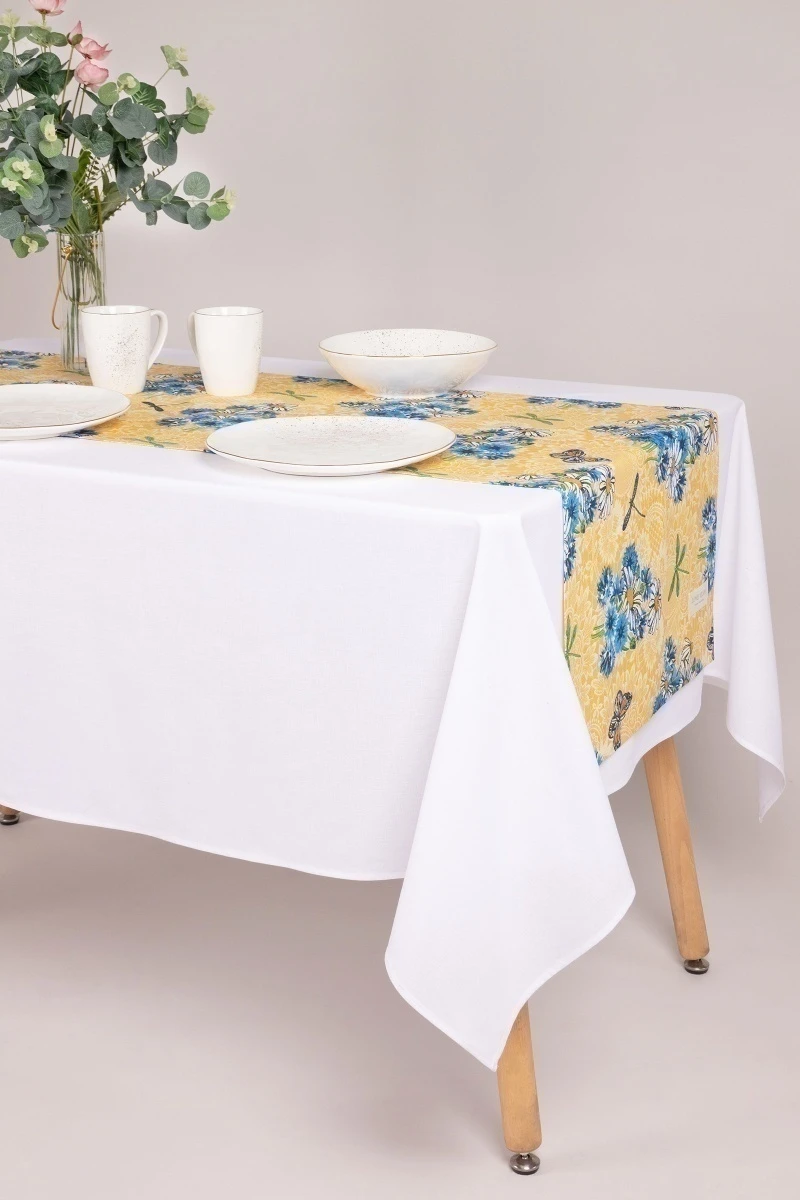 Дорожка из рогожки "Талка" Полевой букет (бежевый)