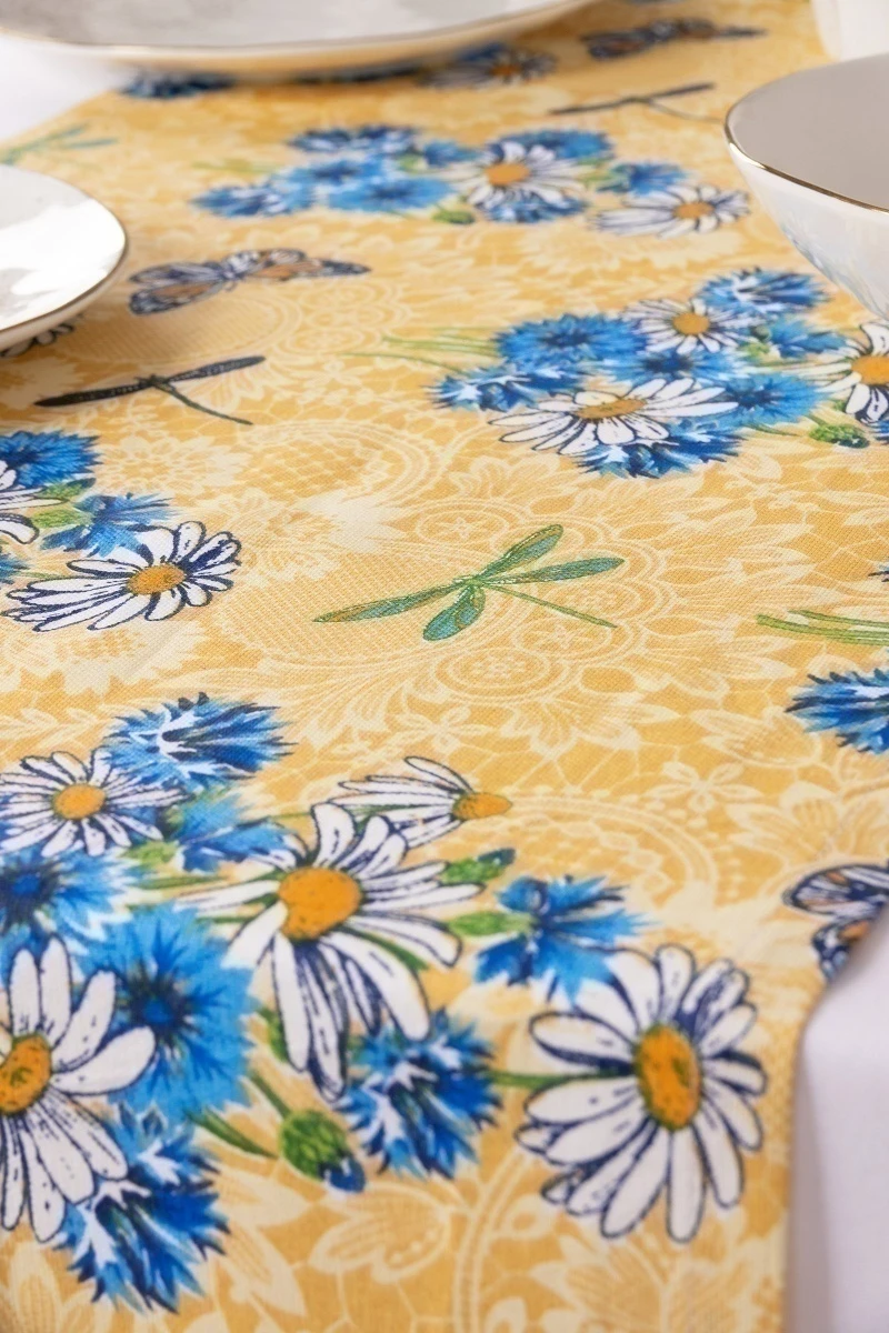 Дорожка из рогожки "Талка" Полевой букет (бежевый)